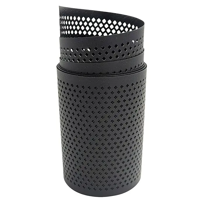 zaun|zu Sichtschutzstreifen Polyal Eco Gelocht Diamant - 2,55 m x 19 cm x 0,1 cm, Schwarz - Schwarzes, perforiertes Backblechband für eine perfekte Wärmeverteilung und knusprige Ergebnisse bei jedem Backvorgang.