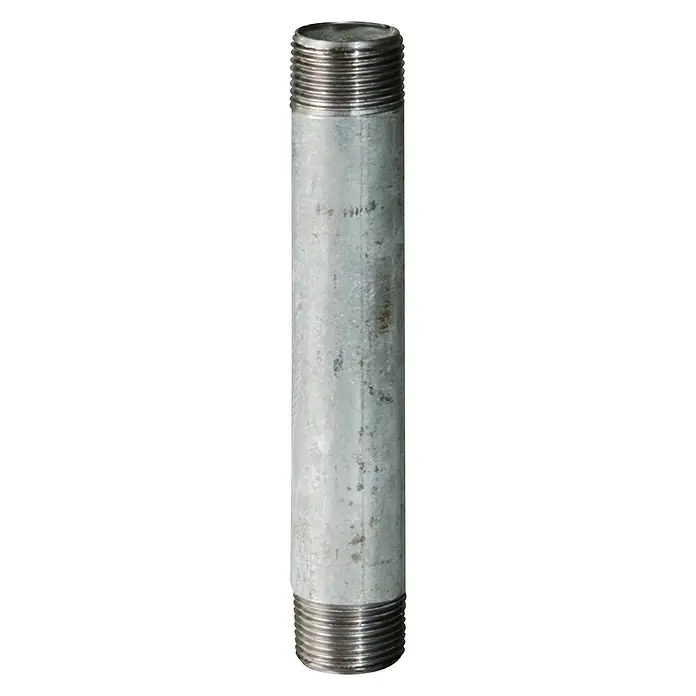 Rohrnippel - 1″, Länge: 150 mm, Verzinkt - Bild einer verzinkten Gewinderohrnippel, ideal für Sanitär- und Heizungsinstallationen. Robuste Ausführung für zuverlässige Verbindungen.