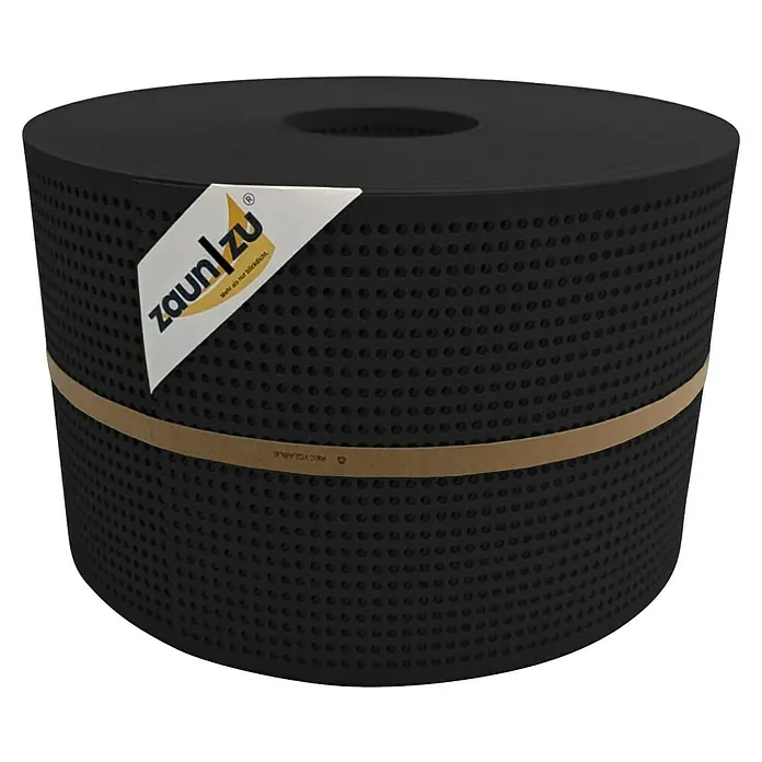 zaun|zu Sichtschutzstreifen Premium Gelocht - 50 m x 19 cm x 0,1 cm, Tiefschwarz - Das Zaun/Zu-Sichtschutzelement bietet Privatsphäre und ist gleichzeitig recycelbar, ideal für jeden Garten.
