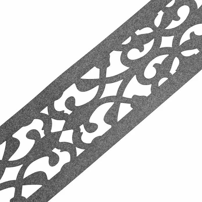 zaun|zu Sichtschutzstreifen Design Orient - 2,6 m x 19 cm x 0,2 cm, Hellgrau - Dekorative graue Tischdecke mit filigranem Muster.
