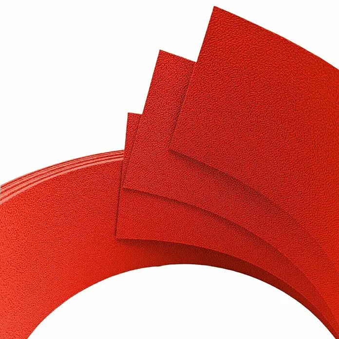 zaun|zu Sichtschutzstreifen Premium 1/3 - 2,55 m x 6,3 cm x 0,1 cm, Rot - Rote Blätter mit Textur, die sich überlappen und eine interessante Form bilden. Ideal für kreative Projekte und Designs.