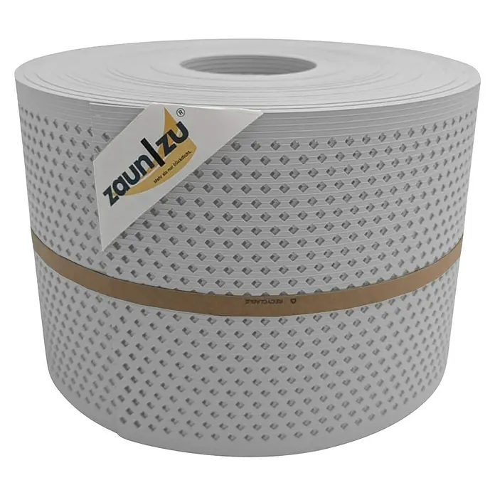 zaun|zu Sichtschutzstreifen Rille Quadrat Diamant - 50 m x 19 cm x 0,1 cm, Lichtgrau - Zaun|zu Sichtschutzrolle für Zäune, bietet Privatsphäre und Windschutz. Praktische Rolle mit perforiertem Muster für einfache Installation.