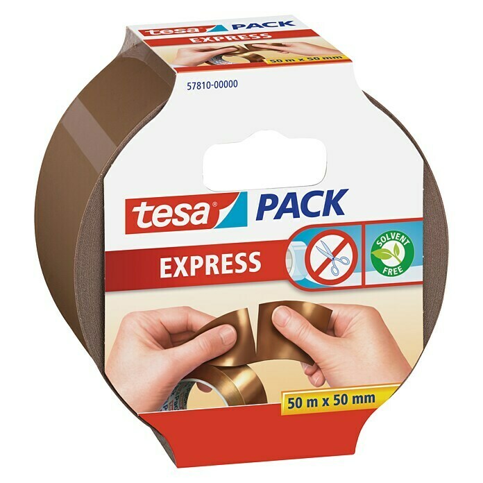 Tesa Pack Klebeband Express (Braun, L x B: 50 m x 50 mm)