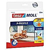 tesa MOLL P-Profildichtung (Weiß, 10 m x 9 mm x 5,5 mm, Geeignet für: Spaltenbreiten 2 - 5 mm)