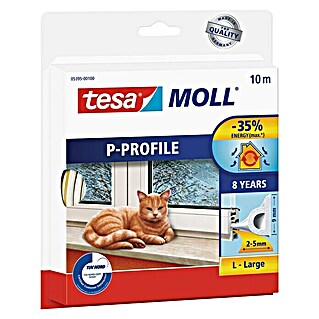 Tesa MOLL P-Profildichtung  (Weiß, 10 m x 9 mm x 5,5 mm)