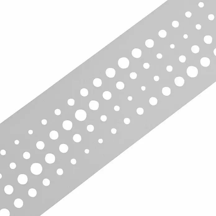zaun|zu Sichtschutzstreifen Premium - 19 x 0,1 cm, Weiß, Pulse - Graues Silikon-Uhrenarmband mit weißen, unterschiedlich großen Punktmustern, das modernes Design und Komfort vereint. Ideal für den täglichen Gebrauch.
