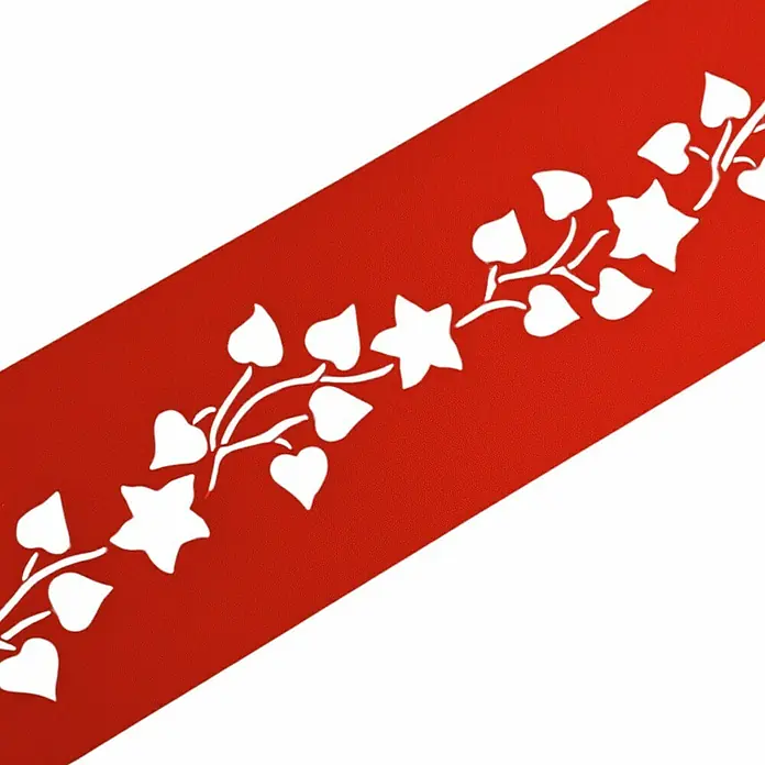 zaun|zu Sichtschutzstreifen Premium - 19 x 0,1 cm, Rot, Florales Design - Roter Schärpe mit floralem Muster, ideal für festliche Anlässe oder zur Dekoration von Kleidung. Das florale Design verleiht jedem Outfit einen Hauch von Eleganz.