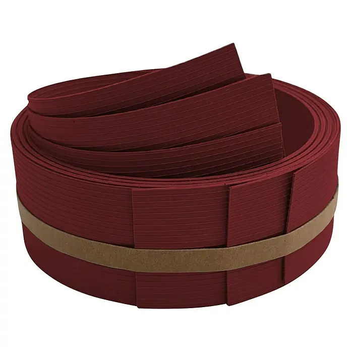 zaun|zu Sichtschutzstreifen Rille Drittel Set - 2,55 m x 6,3 cm x 0,1 cm, Bordeauxrot - Rolle Burgunder-Gurtband, ideal für vielseitige Handwerks- und Nähprojekte. Perfekt zum Sichern oder Dekorieren mit einer strukturierten Oberfläche.