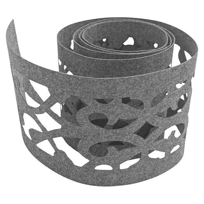 zaun|zu Sichtschutzstreifen Design Orient - 2,6 m x 19 cm x 0,2 cm, Hellgrau - Graues, dekoratives Band mit filigranen Ausschnitten auf einer Rolle, ideal für kreative DIY-Projekte und zur Verschönerung von Wohnaccessoires.