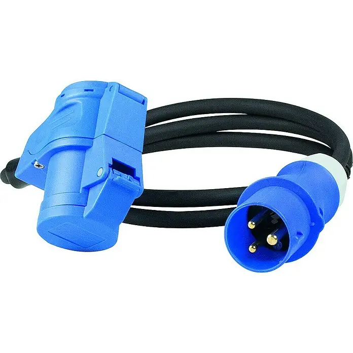 as-schwabe Verlängerungskabel H07RN-F 3G2,5 - 1,5 m, Schwarz, IP44, H07RN-F - Blaues Starkstromkabel mit Stecker und Kupplung für den sicheren Anschluss von Elektrogeräten.