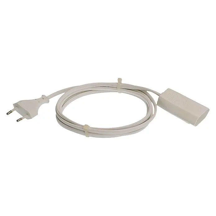 as-schwabe Verlängerungskabel H03VVH2-F 2x0,75 - 5 m, Weiß, IP20, H03VVH2-F - Weißes Verlängerungskabel mit Eurostecker und Kabelbinder, zusammengerollt, für den Innenbereich geeignet.