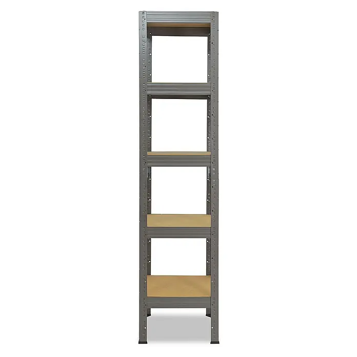 shelfplaza Schwerlastregal PRO - H x B x T: 200 x 60 x 60 cm, Traglast pro Boden: 200 kg, Stecken, grau - Abbildung eines grauen Metallregals mit vier Holzböden. Ideal für die Aufbewahrung in Garage, Keller oder Lagerraum.