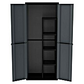 Terry J-Base Armario multiusos de plástico  (Escobero + bajo, Gris oscuro/Negro, 2 pzs.) | BAUHAUS