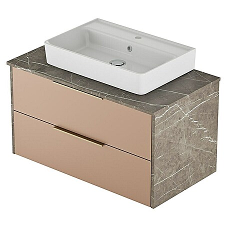 Camargue Marble Badmöbel-Set (90 cm, Goldbronze, 2 -tlg.)