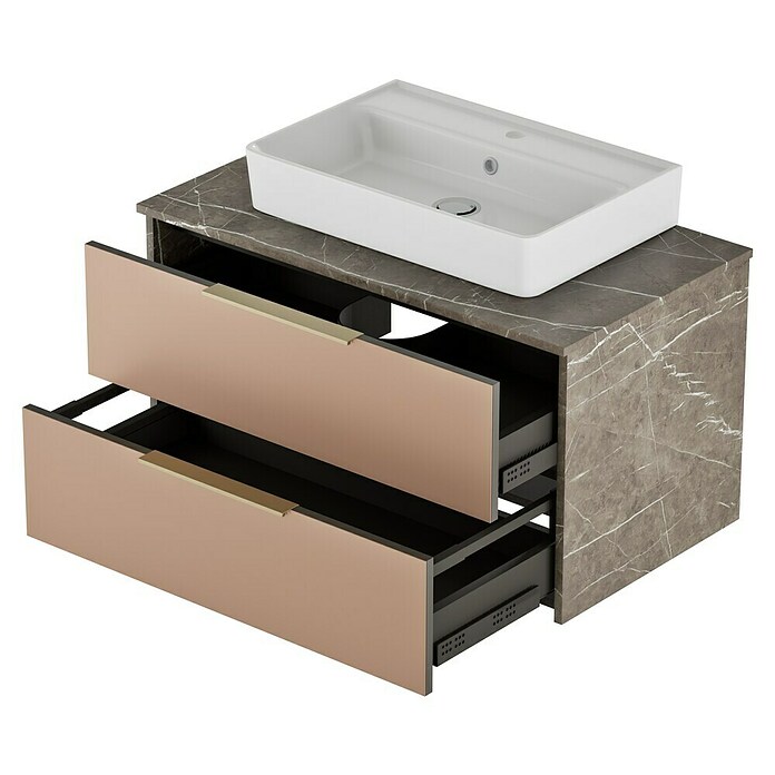 Camargue Marble Badmöbel-Set (90 cm, Goldbronze, 2 -tlg.) | BAUHAUS