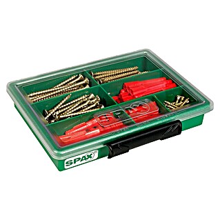 Spax Assortiment schroeven met pluggen S met pluggen (130 -delig, Kopvorm: Verzonken kop)