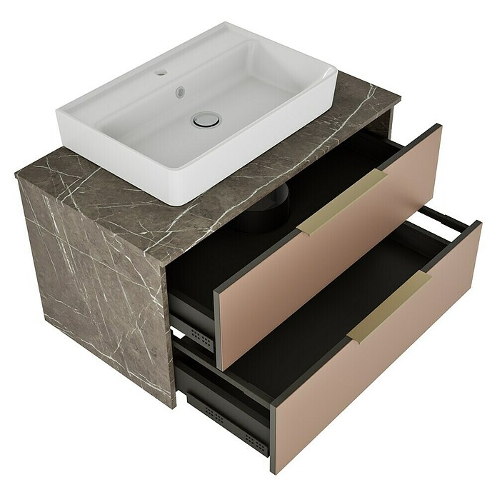 Camargue Marble Badmöbel-Set (90 cm, Goldbronze, 2 -tlg.) | BAUHAUS