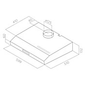 Turboair Campana integrable Vertice (Ancho: 60 cm, Potencia de aire máx.: 272 m³/h en modo de funcionamiento normal, Blanco)