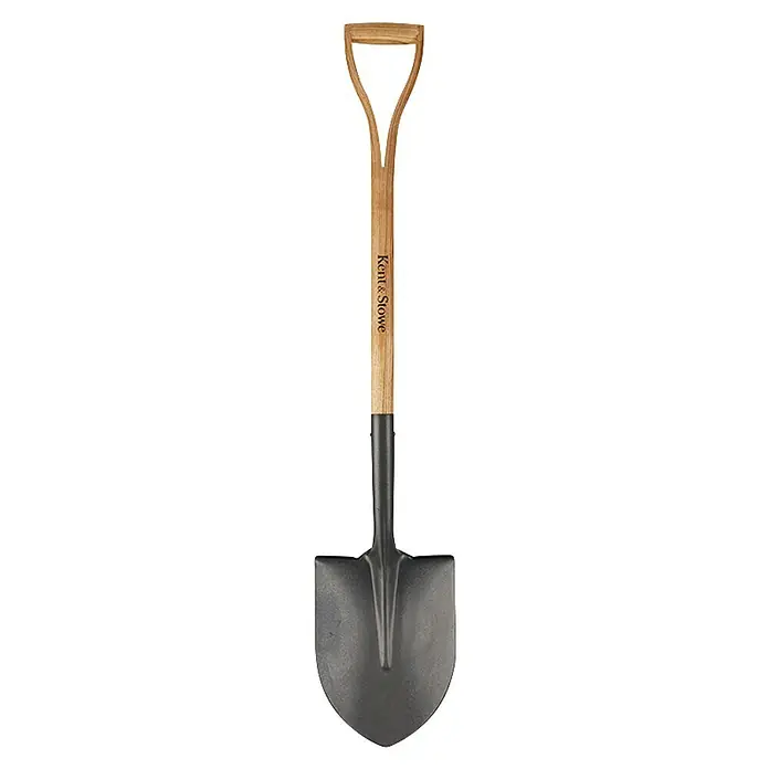 Kent & Stowe Schaufel - Breite: 22 cm, Anthrazit/Holz - Schaufel mit Holzgriff der Marke Kent & Stowe für Gartenarbeiten und zum Umgraben von Erde.