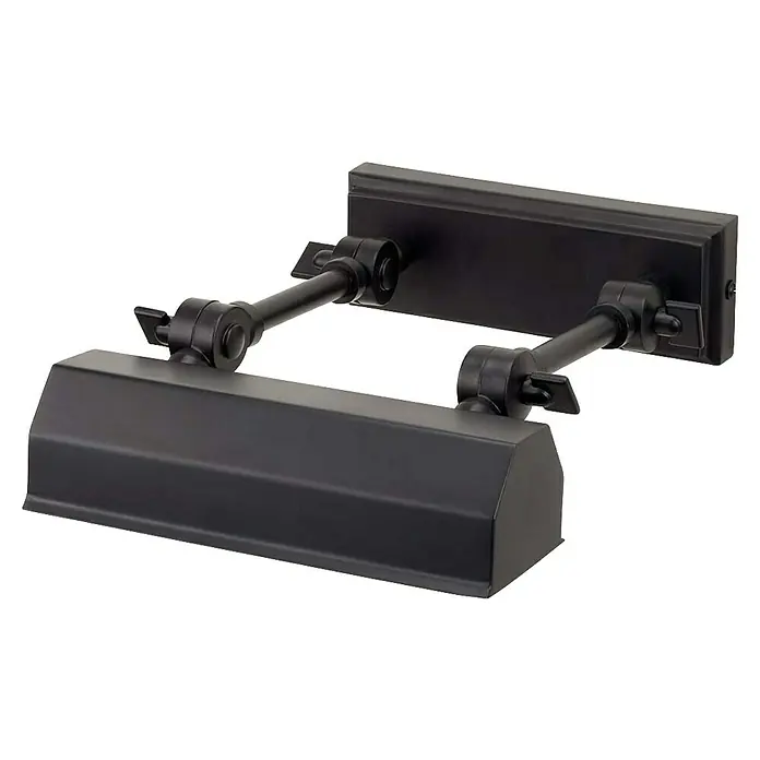 Elstead LED-Bilderleuchte Chawton - 40 W, L x B x H: 18,6 x 18,2 x 11,9 cm, Schwarz - Nahaufnahme von zwei eleganten, mattschwarzen Bilderleuchten, die eine stilvolle Beleuchtung für Kunstwerke bieten.