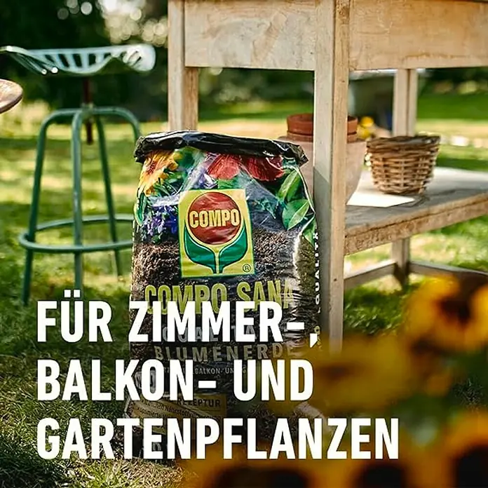 Compo Sana Blumenerde für Zimmer-, Balkon- & Gartenpflanzen - 10 l - COMPO SANA Blumenerde für Zimmer-, Balkon- und Gartenpflanzen. Die Erde sorgt für gesundes Wachstum und üppige Blütenpracht.