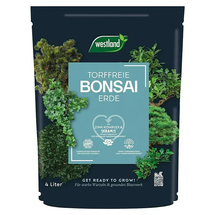 Westland Bonsaierde - 4 l, Torffrei - Abbildung einer Westland Torffreie Bonsai Erde Packung, speziell für gesundes Wachstum und Widerstandsfähigkeit von Bonsai-Pflanzen.