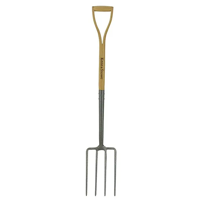 Kent & Stowe Spatengabel Carbon Steel - Anzahl Zinken: 4 Stk., Langstiel - Ein Gartengabel von Kent & Stowe mit einem stabilen Griff und vier robusten Zinken für effizientes Umgraben und Belüften des Bodens.