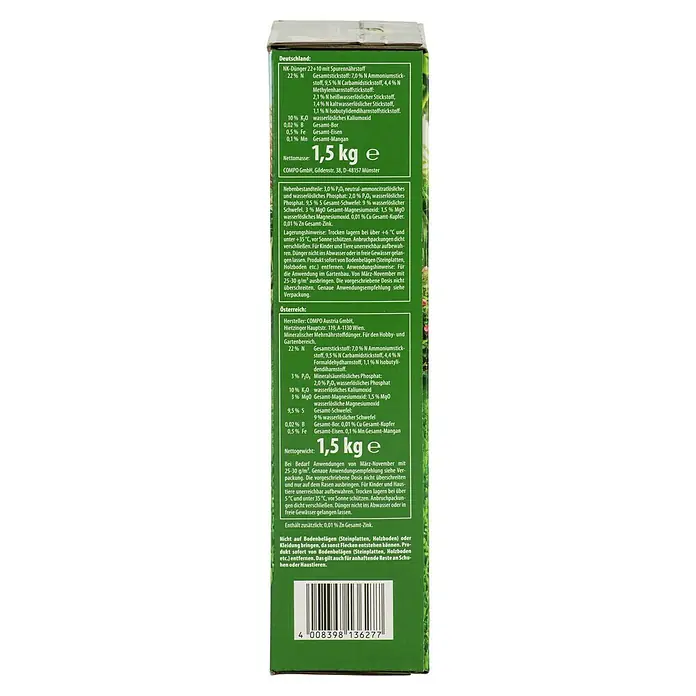 Compo Langzeit-Rasendnger - 1,5 kg online kaufen bei BAUHAUS