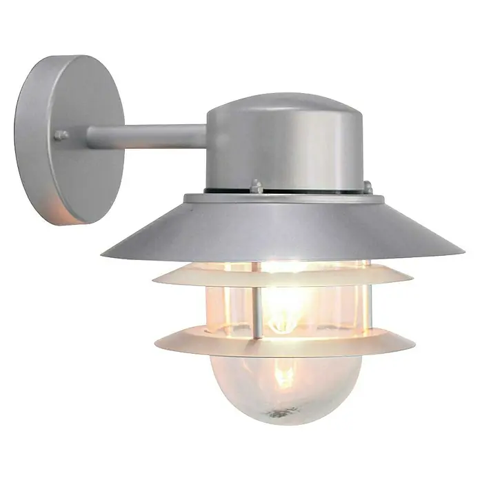 Elstead Außenwandleuchte Copenhagen - 60 W, 22 x 23,6 x 23,6 cm, Silber, IP44 - Elegante Wandleuchte im Außenbereich, gefertigt aus robustem Metall in Silber. Perfekt für Fassaden und Eingangsbereiche, sorgt für stilvolle Beleuchtung.