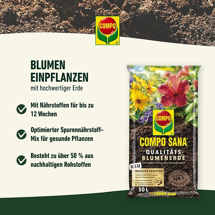 Compo Sana Blumenerde (70 l) | BAUHAUS
