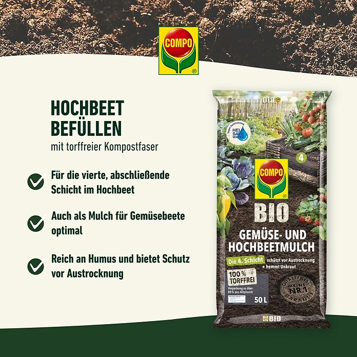 Compo Hochbeetmulch (50 l) | BAUHAUS