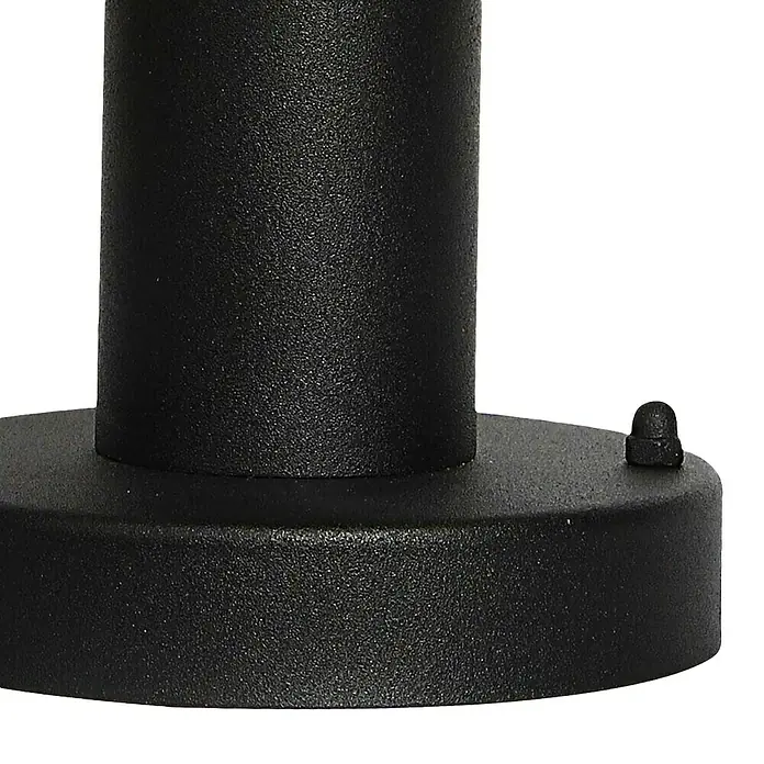 Elstead Außensockelleuchte Helsingor - 50 W, Farbe Gehäuse: Schwarz, 21,8 cm x 21,8 mm x 23,6 cm, Ohne Leuchtmittel - Detailaufnahme einer schwarzen Leuchte, die durch ihre robuste Bauweise und das schlichte Design besticht. Ideal für den Außenbereich.