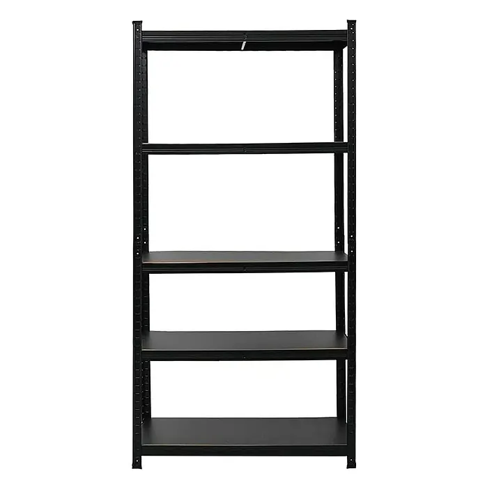 Proregal Metallregal Mega Deal All Black Series Ragnar - Traglast pro Boden: 100 kg, Anzahl Böden: 5 Stk., Stecken, Schwarz - Schwarzes Metallregal mit fünf Regalböden, ideal für Lagerung und Organisation.