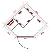 Sanotechnik Infracrvena sauna Carbon 3  (D x Š x V: 150 x 150 x 195 cm, 2.550 W, Klupa za sjedenje) | BAUHAUS