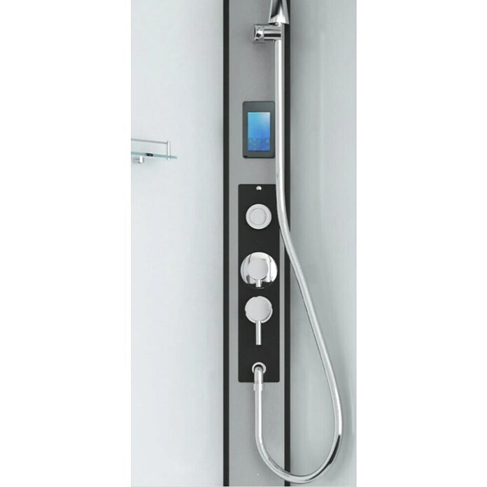 Sanotechnik Polukružna tuš kabina Austin  (D x Š x V: 90 x 90 x 215 cm, Crno-srebrno) | BAUHAUS