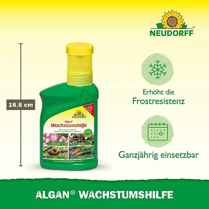 Neudorff Pflanzenstärkungsmittel Algan Wachstumshilfe - 250 ml - Produktbild von Neudorff Algan® Wachstumshilfe, einem organischen Pflanzenstärkungsmittel zur Förderung des Pflanzenwachstums.