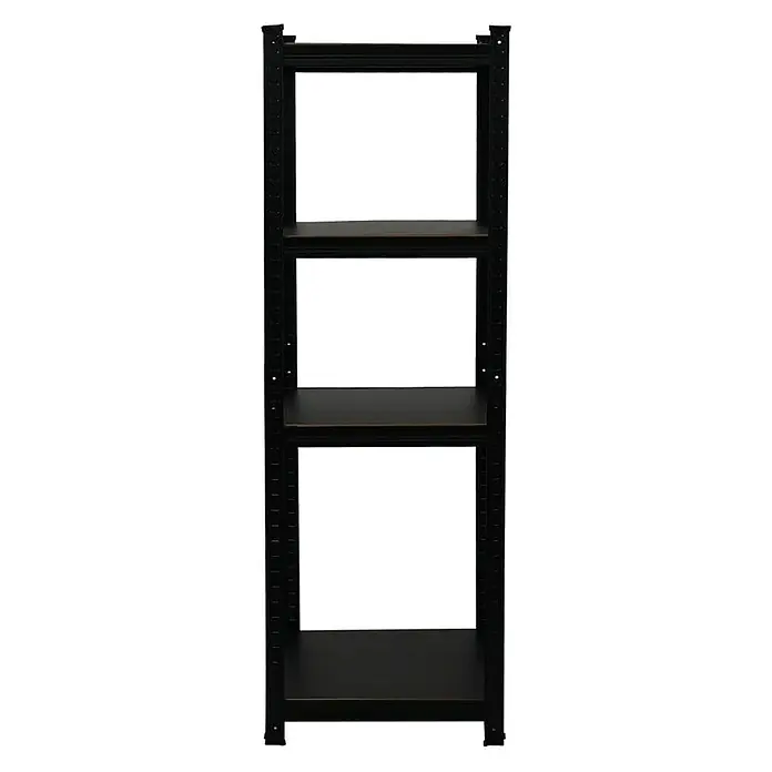 Proregal Metallregal Mega Deal All Black Series Ragnar - Traglast pro Boden: 100 kg, Anzahl Böden: 5 Stk., Stecken, Schwarz - Schwarzes Metallregal mit vier Regalböden, ideal zur Aufbewahrung und Organisation von Gegenständen im Lager oder Keller.