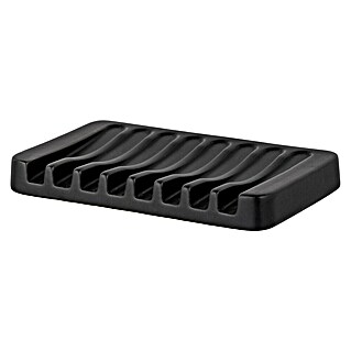 Wenko Seifenablage Soliera (B x H: 13 x 10 cm, Schwarz, Keramik)