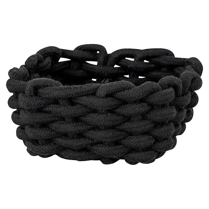 Wenko Bad-Aufbewahrungskorb Melara (16,5 x 16,5 x 7,5 cm, Baumwolle, Schwarz) | BAUHAUS