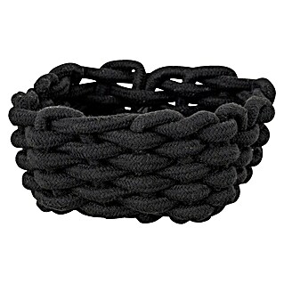 Wenko Bad-Aufbewahrungskorb Melara (16,5 x 16,5 x 7,5 cm, Baumwolle, Schwarz)