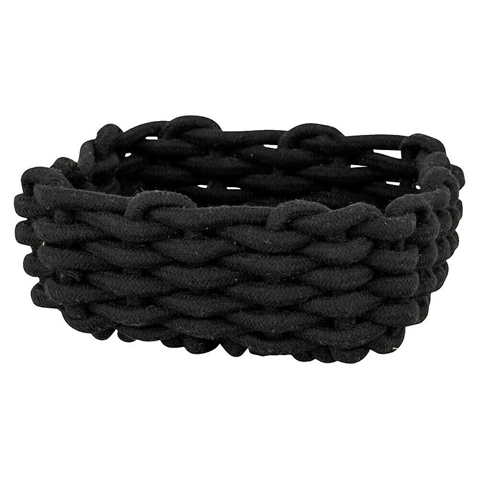 Wenko Bad-Aufbewahrungskorb Melara (21,5 x 21,5 x 7,5 cm, Baumwolle, Schwarz) | BAUHAUS