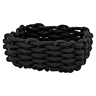 Wenko Bad-Aufbewahrungskorb Melara (21,5 x 21,5 x 7,5 cm, Baumwolle, Schwarz)