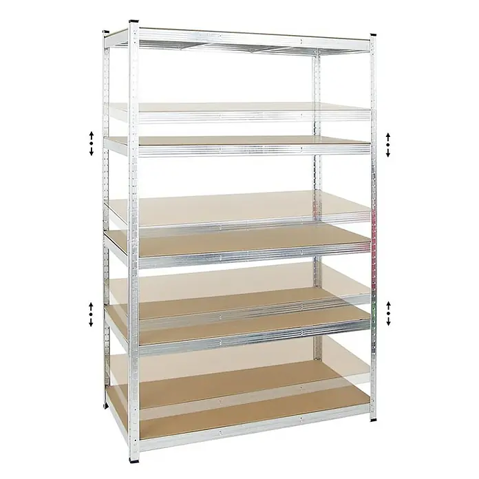 Proregal Schwerlastregal Mega Deal Ragnar - Traglast pro Boden: 175 kg, Anzahl Böden: 5 Stk., Stecken, Verzinkt - Metallregal mit sechs verstellbaren Regalböden, ideal für Lagerung und Organisation. Das robuste Regal ist einfach zu montieren und vielseitig einsetzbar.