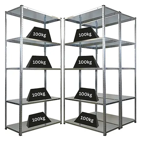 Mega Deal | 3x Schraubregal Haldor | HxBxT 180x90x40cm | Fachlast 100 kg | Verzinkt
