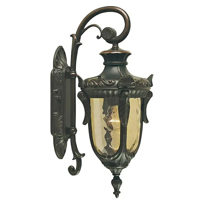 Elstead Außenwandleuchte Philadelphia - 60 W, 24 x 43 x 43 cm, Old Bronze, IP44, Down - Elegante Außenwandleuchte im klassischen Stil. Die Leuchte besticht durch ihr bronzefarbenes Finish und das dekorative Glas.