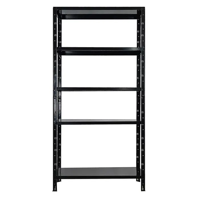 Proregal Metallregal Mega Deal Ares - Traglast pro Boden: 125 kg, Anzahl Böden: 5 Stk., Stecken, Schwarz - Schwarzes Metallregal mit fünf Regalböden. Das Regal ist stabil und bietet viel Stauraum. Ideal für Garage, Keller oder Lager.