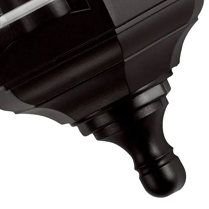 Elstead Außenwandleuchte Kinsale - 60 W, 12,7 x 44 x 44 cm, Schwarz, IP44 - Detailaufnahme einer schwarzen Leuchte, die durch ihr elegantes Design und hochwertige Verarbeitung besticht.