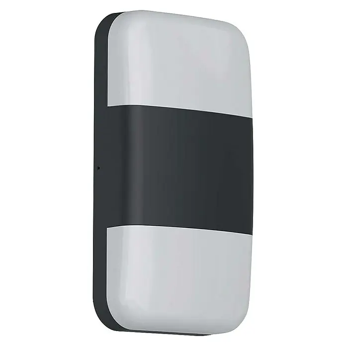 Elstead LED-Außenwandleuchte Lars - 5,4 W, 5 x 24 x 24 cm, Black, IP65 - Moderne, längliche Außenleuchte mit einem grauen Band in der Mitte, ideal für Fassaden.