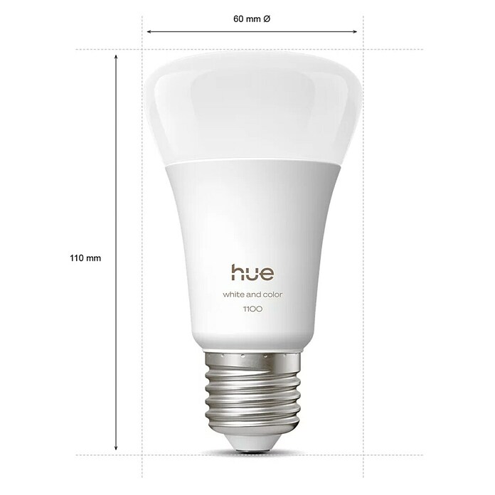 Philips Hue Smart-ledlamp White and Color 1100 (E27, Dimbaar, RGB, 1.100 lm, 8,1 W) | BAUHAUS