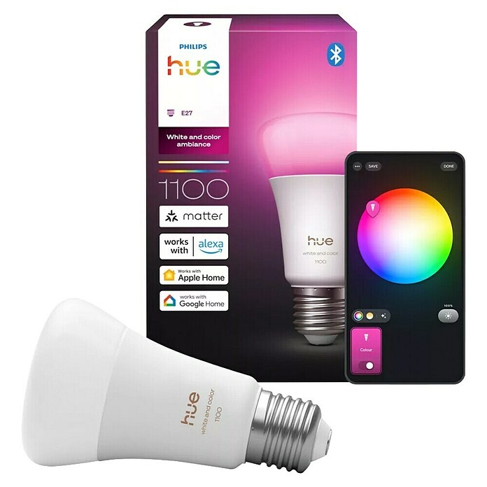 Philips Hue Smart-ledlamp White and Color 1100 (E27, Dimbaar, RGB, 1.100 lm, 8,1 W) | BAUHAUS